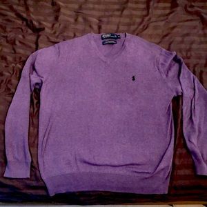Purple Ralph Lauren V-neck sweater